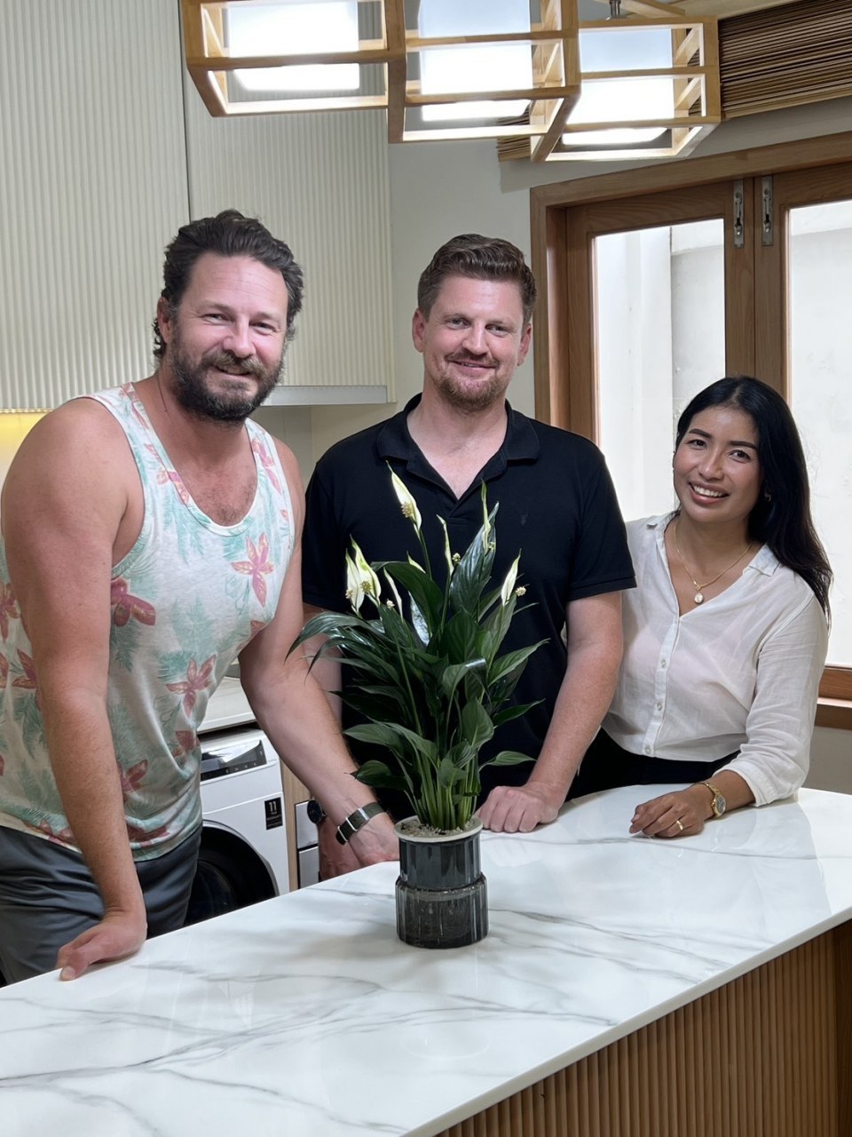 Jonny and Chris with their agent Pattamaporn Sukdiphung